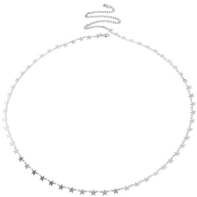 Whoiy Body Chain Herren, Kettengürtel Silber Vintage Versilbert Minimalistische Stern-Pailletten Körperketten 90Cm Körperschmuck Zubehör für Frauen