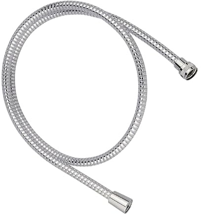 SwissWave Flexible de Douche PVC 200cm Filetage 1/4 Anti-Torsion Argent | Apte au contact de l'eau potable - cône rotatif - surface résistante aux rayures - montage manuel
