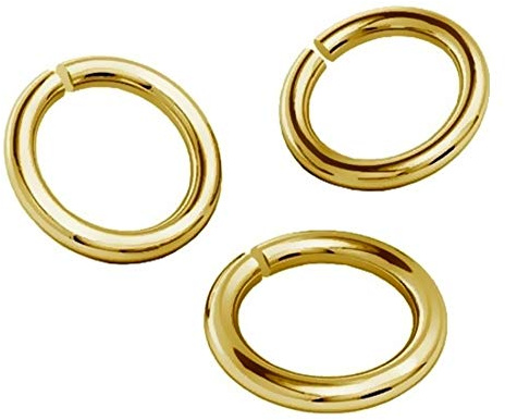 My-Bead 3 Stück Biegeringe Ø 5mm offen 925 Sterling Silber doppelt vergoldet Binderinge Schmuckherstellung basteln DIY