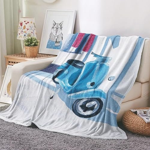 EHOMERY Profi Kuscheldecke Decke Ethno Kuscheldecke Couch Warme Decke Dünn Motorrad Sommerdecke Dekorative Weiche Kuscheldecken Blau 240x180cm