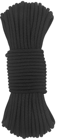 NewDoar Marine Schwimmseil 6 mm Zubehörseil 6M/15M/30M/50M Fluchtseil Multifunktionale Kordel zum Magnetfischen, Lastenschleppen, Segelboot-Dockleinen, Camping, Wandern,Schleppen,Schleppen-Schwarz/50M