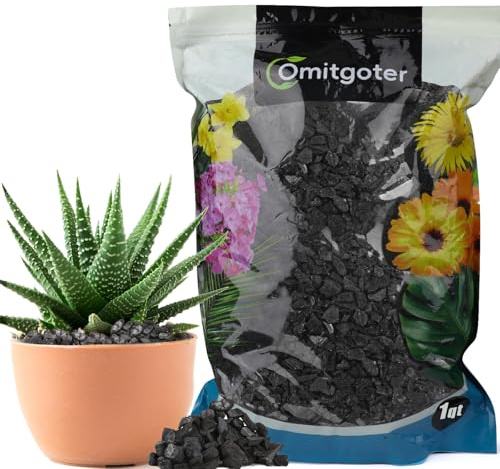 Omitgoter trädgårdskol 1 qt för växter, aktivt kol terrariumtillbehör, lämplig för inomhusväxter, suckulent, orkidé, kaktus, Bonsai