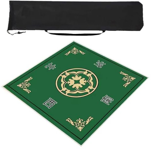 HLZLPYFC Mahjong-Matte, rutschfeste Mahjong-Matte, geräuschunterdrückende Mahjong-Tischmatte mit Aufbewahrungstasche, Heimspiel-Tischmatte (Farbe: Stil 4, Größe: 99,8 cm)