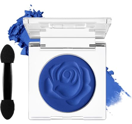 DE'LANCI Single Blau Lidschatten, Mattblau Lidschatten Grundlegender Makeup, Wasserfester Langlebig Gut Pigmentiert Dunkelblau Eyeshadow, Halloween Gothic Geisterbraut Makeup, Vegan #08