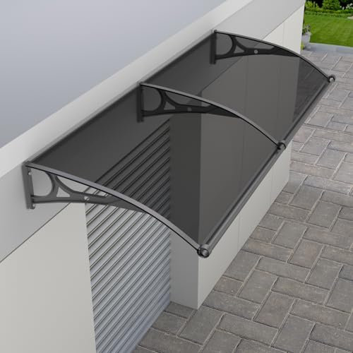Vordach,vordach für haustür,vordach haustür,überdachung haustür,Halterung aus Aluminiumlegierung mit gebogener Halterung, Regen- und schneesicher,Windabweisend, Verschiedene Größen