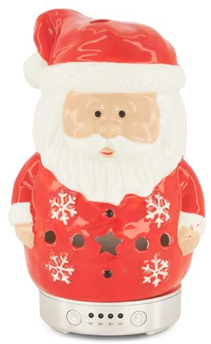 Bravich Santa Claus Humidifier & Diffuser 3D Colour Changing Christmas Ornament. Essential Oils Diffusers for Home, Living Room, Bedroom Night Light. Santa Claus Christmas Decorations