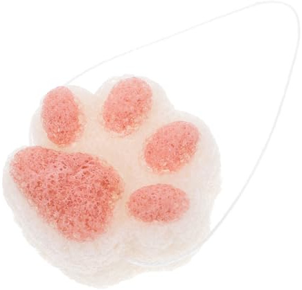 PAMINGONO Spugna da Bagno a Forma di Artiglio di Gatto, Schiuma Densa e Soffice in Poliuretano Idrofilo, Cordino per Appendere, per Pulizia Viso e Corpo Ragazzo Ragazza