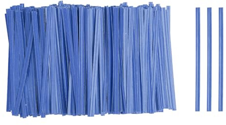 QUARKZMAN 1000pcs Bolsa Twist Ties 3.5 Reutilizables Papel Kraft Twist Ties Alambre Lazos para Fiesta Pan Dulces Pastel, Azul