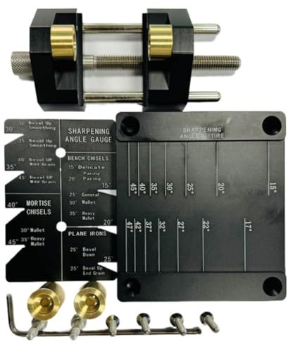Reinscer Chisel Sharpening Jig Kit,with 5/32 to 3in Chisel Honing Guide for Chisels and Planes,Woodworking Guide,Wood Chisel Sets