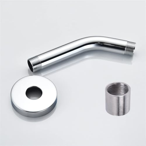 Duschkopf Verlängerung, G1/2, 15cm lang, mit dekorativer Abdeckung, Edelstahl 304 Handbrause Verlängerung, Dusche Verlängerungsrohr, Badzimmer Badzubehör, für Hotels und Badezimmer