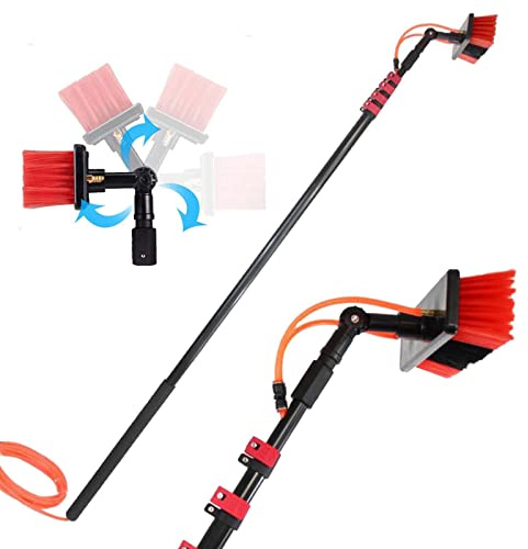 4-12M Water Fed Pole Kit for Window Cleaning, Telesbrush & Hose Attachment, 3.6M/12Ft Adjustable Window Cleaner Equipment, High Reach Cleaning Solution