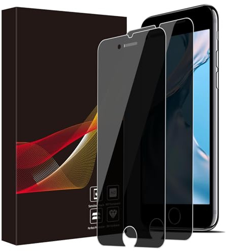 Carantee 2 Stück Schutzfolie für Panzerglas für iPhone 6/6s/7/8/SE 2020 Sichtschutzfolie, HD-Klar Anti-Fingerabdruck Anti-Kratzer iPhone 8 Blickschutzfolie, 2.5D Edge Präzisionsschneide Schutzglas