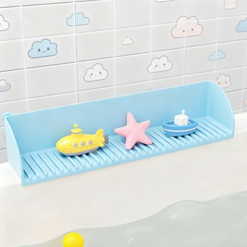 WSNDM Bathtub Splash Guard, Water Splash Guard With Suction Cups, Tub Shelf And Organizer For Toys, Bath Toys Storage Tub Play Shelf Tray, Sink Water Bathtub Splash Guard For Kitchen And Bathroom