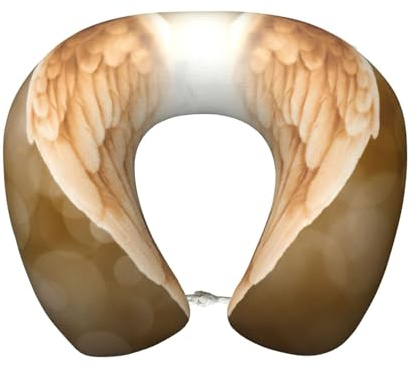 cchgnm Cuscino da viaggio con stampa di ali d'angelo, cuscino da collo in memory foam, cuscino portatile per hotel, campeggio, chi dorme sul lato e per chi dorme sulla schiena