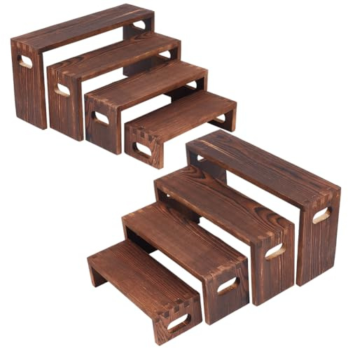 NBEADS Espositore in Legno A 8 Livello, Espositori per Alimenti per Feste Grandii Alzate in Legno A più Livelli, Alzate per Cupcake, Mensola Multifunzione Profumi Spezia Gioielli Collezioni