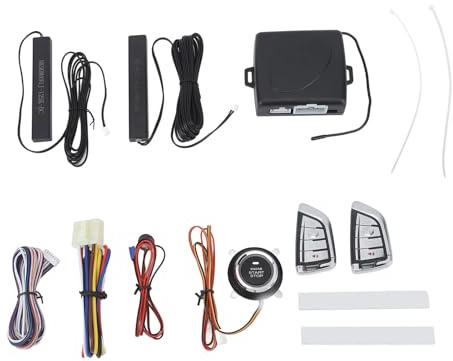 DC12V Auto Alarmanlage Intelligente Fernbedienung One Button Start Keyless Entry Kit Universal für Fahrzeug ABS Material 13PCS (BT)