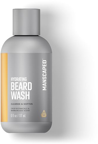 MANSCAPED® Skäggtvätt – Daglig återfuktande ansiktshårrengöring för män med ceramider, avokadoolja och exfolierande ingredienser, hjälper till att minska klåda och flagor, 177 ml.