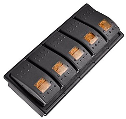 Mintice 5 Stück KFZ Kippschalter Druckschalter Schalter Wippschalter Wasserdicht 12V 20A 24V 10A Gelb Licht 4Pin AN/AUS Schalterhalter