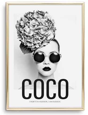 Tales by Jen Kunstdruck, Sprüche Poster: Coco - I don't do fashion, I am fashion | Stilvolles Premium Poster auf hochwertigem Papier | Moderne Wand Deko, Schwarz Weiß Home Interior | Ohne Bilderrahmen