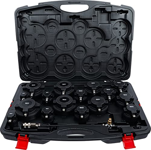 BGS 9585 | Turbolader-Ladeluft-System-Prüfkoffer-Satz | 17-tlg. | für Pkw und Nutzfahrzeuge | Diesel- und Benzin-Turbo-Motoren | Schlauch-Ø 31,0 - 110,0 mm | Sicherheitsventil 1,8 bar