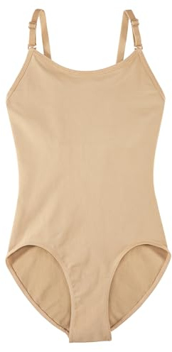 Stelle Girls Nude Seamless Undergarment Camisole Leotard for Dance/Ballet/Gymnastics (Nude, 9-11 Years)