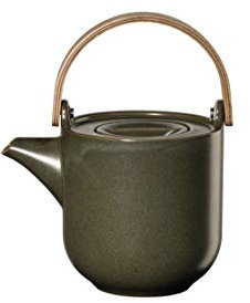 ASA Selection teiera Coppa Nori con Manico in Legno teiera in Porcellana Verde 600 ml