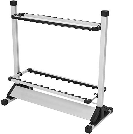 24 Schlitze Angelrutenständer Titanlegierung Angelrutenständer Verstellbarer Angelrutenhalter Stabiler Angelrutenständer mit doppelseitigem Schlitz 72 x 32.7 x 72.1cm