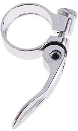 LLDDSS Fahrradsitzklemme 34.9mm MTB-Fahrrad-Sattel Sattelklemme Schnellspanner Mountain Road MTB-Fahrrad-Sattelstütze Sattelklemme Tube-Clip (Color : Silver)