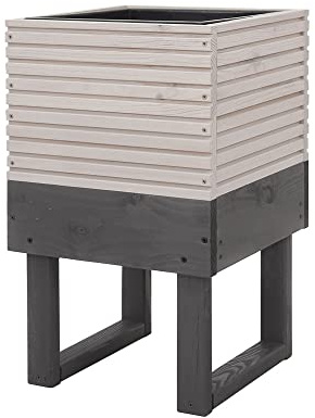 WESTMANN Pflanzenkübel Kathleen aus Holz | 33x33x54 cm Grau | Blumentopf für Garten & Terrasse | Pflanzentopf zum Bepflanzen | FSC® - Zertifiziert