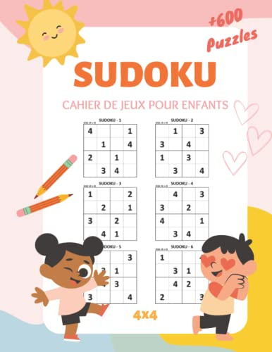 Cahier de SUDOKU jeu pour enfants: 600 Grilles de SUDOKU faciles pour enfants avec solutions