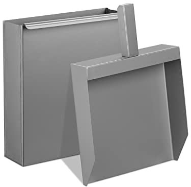 Relaxdays Vaschetta e Pala per la Cenere, Pulizia Camino, Stufa, Barbecue, Carbone, HLP: 35,5x23x9 cm, Acciaio, Grigio