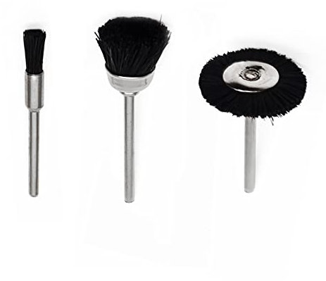 Juego de cepillos de alambre de cerdas suaves, 30 piezas de accesorios de limpieza y pulido de 3 mm (1/8 pulgadas) herramienta de broca giratoria (cerdas de cerdo)
