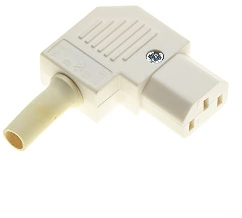Connettore IEC Ricablabile C13, 10A Ad Angolo Retto - Connettori IEC320-C13 3 Terminali Femmina Connettore Adattatore di Alimentazione Pin in Linea Presa a Spina