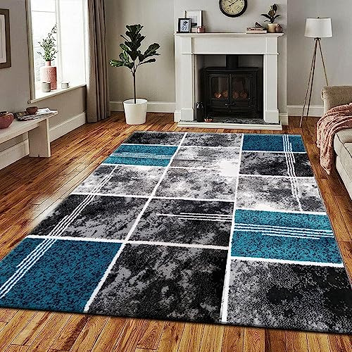 PHP Super Soft Rugs for Living Room Bedroom Rug - Thick Dense Pile Non Shed Fluffy Rug For Bedroom - Small Medium Large Carpet Area Rugs Kitchen Floor Mat (Teal, 160 x 230 cm (5ft 4 x 7ft 8))