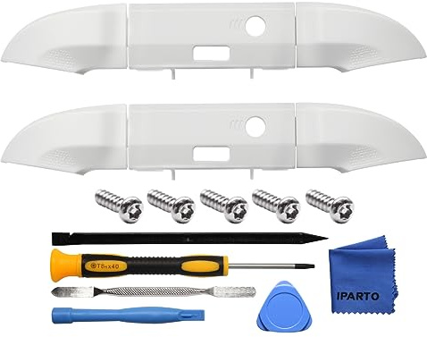 iParto 2 Pack White Replacement RB LB Button Bumpers for Xbox Series X & S Controller Shoulder Trigger Buttons Top Middle Bracket with Tools