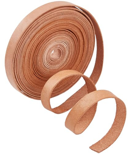 GORGECRAFT 5m Echte Lederstreifen 10mm Breit Flaches Lederband 1mm Dick Rindslederband Faden Schnur Seil Für Armbänder Schmuckherstellung Halsbänder Gitarren Gürtel DIY-Handwerk Peru