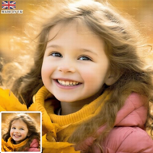 UM UPMALL Diamond Painting Eigenes Foto - Personalisiert Diamant Painting Bilder Erwachsene Foto & Text, Diamond Painting Kunstwerk nach Maß für Wohnkultur, Runder/Quadratischer Diamant, 30x30 cm