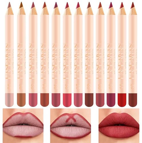 Layhou 12 colori rossetto opaco set di penne per labbra a lunga durata matita per labbra antiaderente impermeabile 1,2 g * 12 facile da applicare
