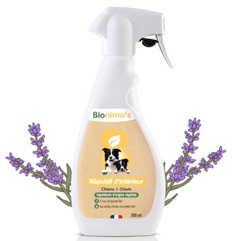 Spray Répulsif Intérieur, Anti-grattages/griffes Chiens & Chiots, Naturel et Végétal (Portes, canapés tissu et cuir, tapis, rideaux, plantes). Eau Lavande Bio & Huiles Essentielles Bio. 100% Français.
