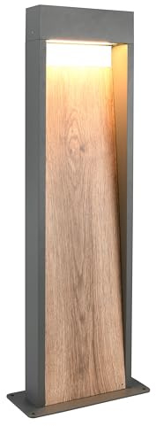 Trio Leuchten LED Außen Wandleuchte Salmon 546960135, Aluminium Druckguss Anthrazit/Holznachbildung, inkl. 11 Watt LED |