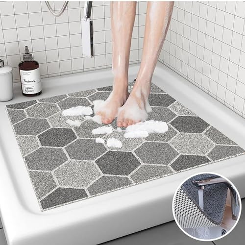 Pevfeciy Groß Rutschmatte dusche 100x100cm Duscheinlage rutschfest Europäischen Stil Antirutschmatte dusche Weich bequem PVC,Anti-Schimmel Hohe Wasserdurchlässigkeit für Nassbereich