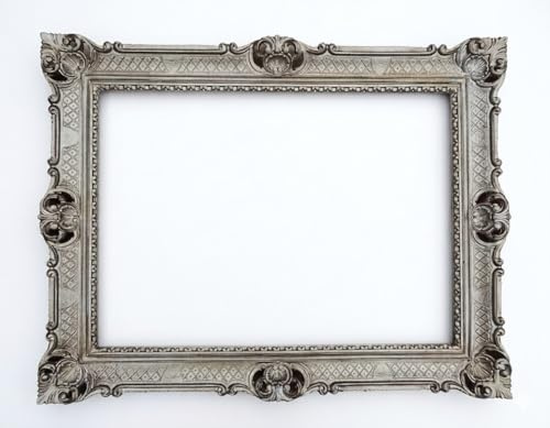 Generisch BILDERRAHMEN BarockRahmen GOLD 50x70 cm Prunk Rahmen Antik Fotorahmen 70x90 cm Gemälde Rahmen hochzeitsrahmen Werbetafel (Antik Silber)