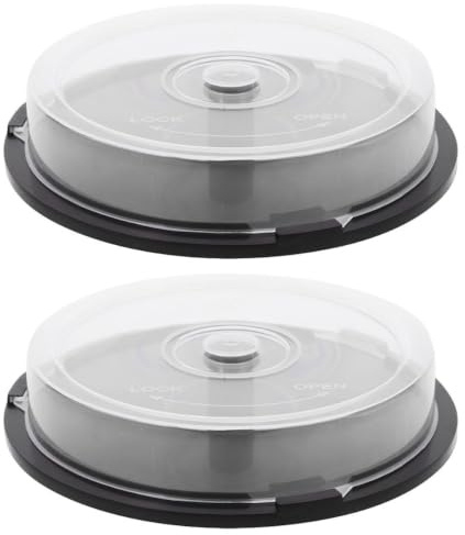 ABOOFAN Praktischer Organizer 2 Stück für 10 Cds aus Robustem Pp CD Aufbewahrungsbox Leere Dvd Aufbewahrungshalter für Schreibtisch und Regal