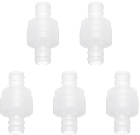 sourcing map Rückschlagventile, 14 mm Durchmesser, Einweg-Schlauchverbinder, PP-Kunststoff, Schlauchstutzen für Gas, Flüssigkeit, Luft, Wasser, Tankpumpe, 5 Stück