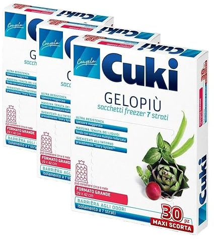Cuki Sacchetti Gelo Grandi 29X42, 30Pz (Confezione da 3)