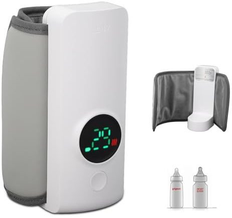 Bärbar Flaskvärmare för Resor, 6000 Mah Batteri med Stor Kapacitet, Mjölkvärmare för Resa