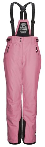 Killtec Niñas Pantalones de esquí/Pantalones funcionales con Peto Desmontable, protección de los Bordes y protección contra la Nieve KSW 213 GRLS SKI PNTS, Hell Himbeere, 152, 43650-000
