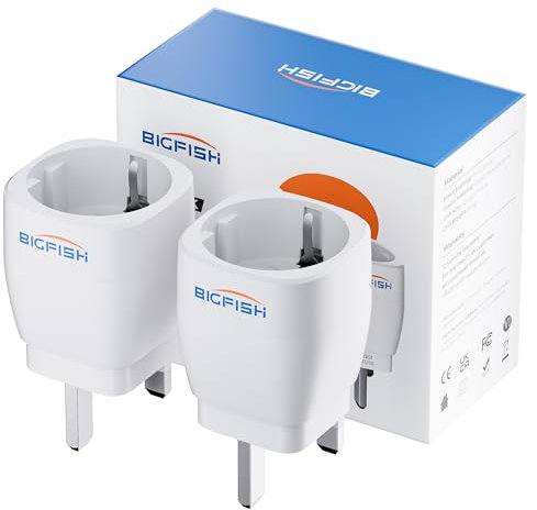 Bigfish Adattatore Presa Inglese 2 Pezzi, Adattatore UK, Adattatore Spina Inglese, Adattatore UK Tipo G dalla UE a Inghilterra, Scozia, Irlanda, Dubai e Maldive