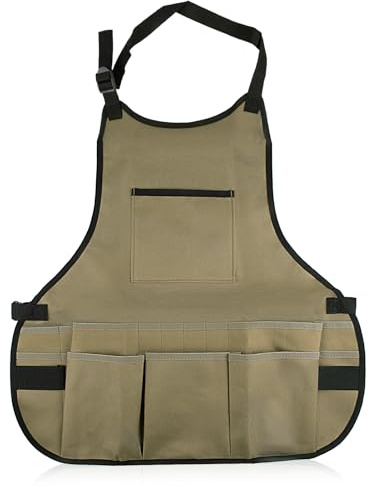 Dozylive Grembiule da giardinaggio multifunzione, tessuto Oxford, 14 tasche, impermeabile, resistente, cinghia regolabile