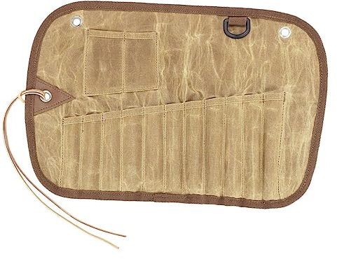 PartyKindom Campinggeschirrtasche Canvas Faltbar Tragbar Für Outdoor Camping Picknick Mit Mehreren Fächern Zur Besteckaufbewahrung
